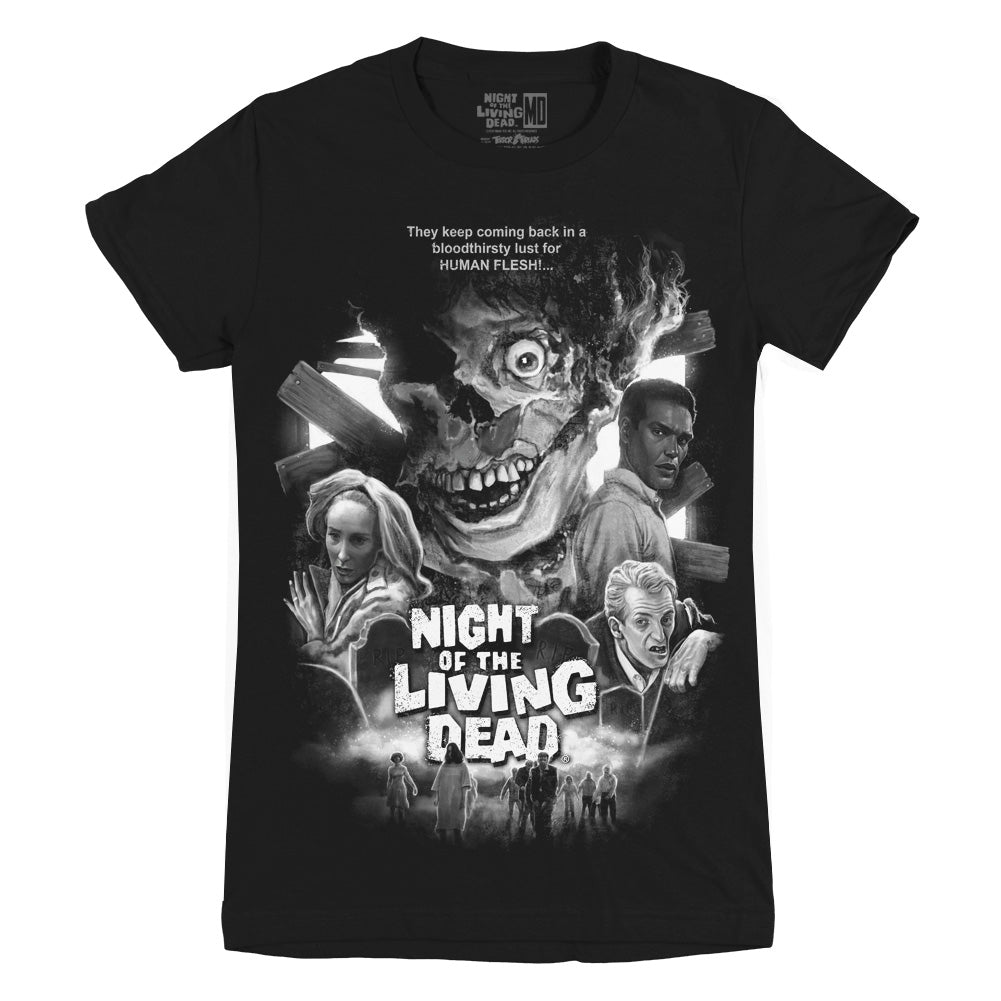 Night Of The Living Dead Bloodthirsty Lust Ladies Horror Movie T-Shirt