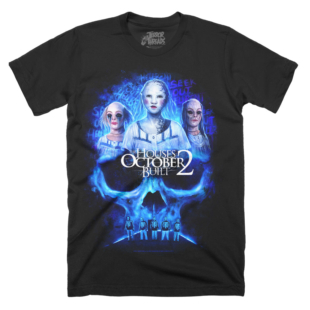 The Houses October Built 2 Blue Skeleton Horror Movie T-Shirt