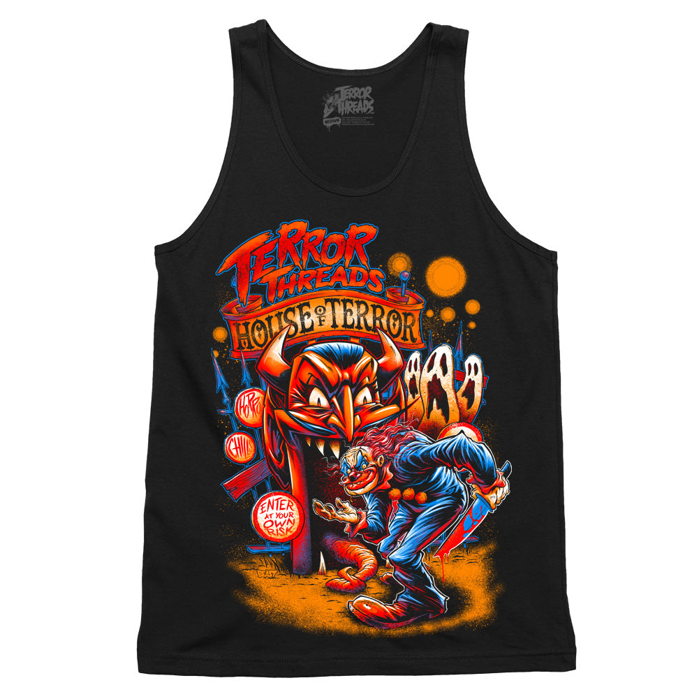 Enter At Your Own Risk Horror Carnival Clown Tank Top