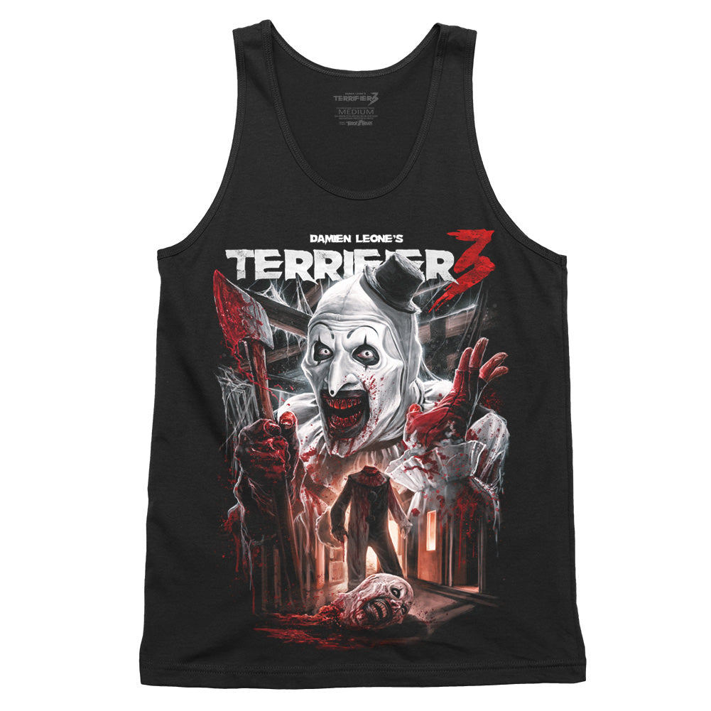Terrifier 3 Heads Will Roll Art The Clown Tank Top