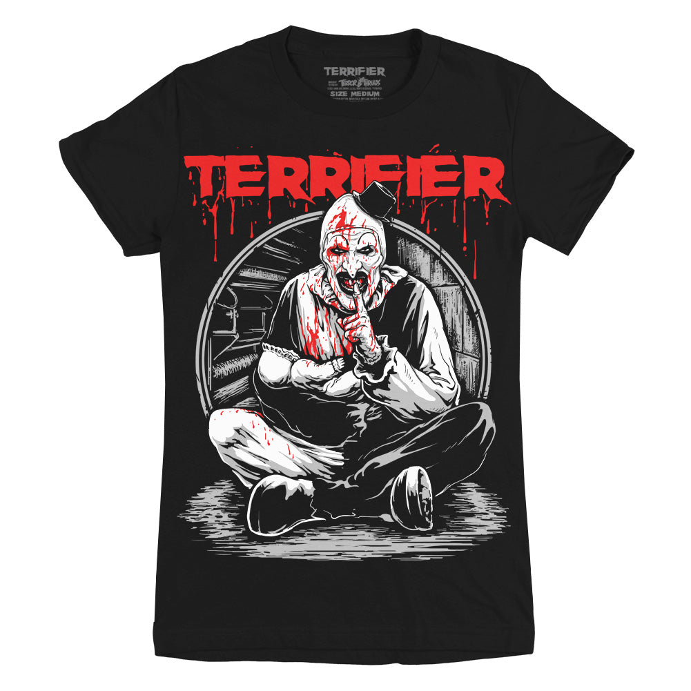 Terrifier Art The Clown Hush Little Baby Womens Ladies Girls Horror Movie T-Shirt