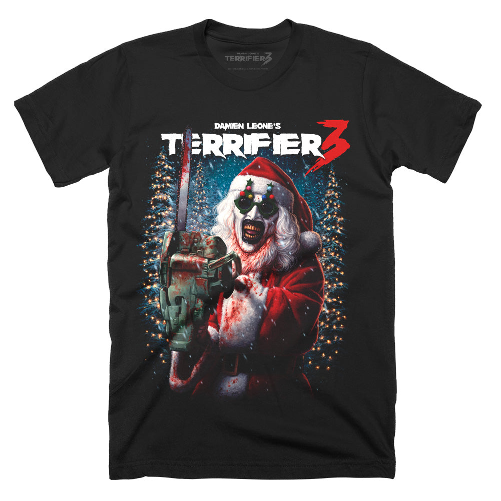 Terrifier 3 – Merry Mayhem T-Shirt | Official Art the Clown Tee