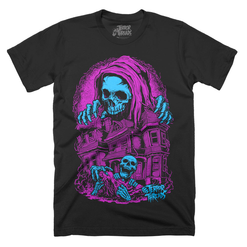 Scream House Haunted Horror Skeleton T-Shirt
