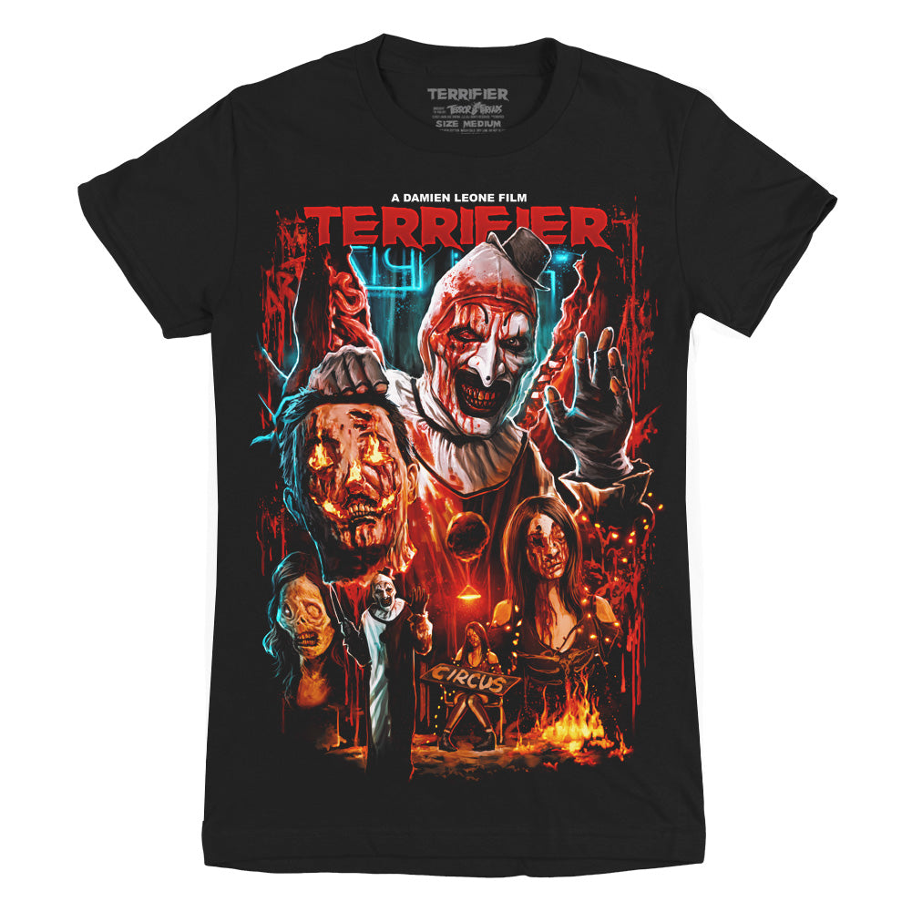 Terrifier Titan Of Terror Art The Clown Horror Movie Ladies T-Shirt