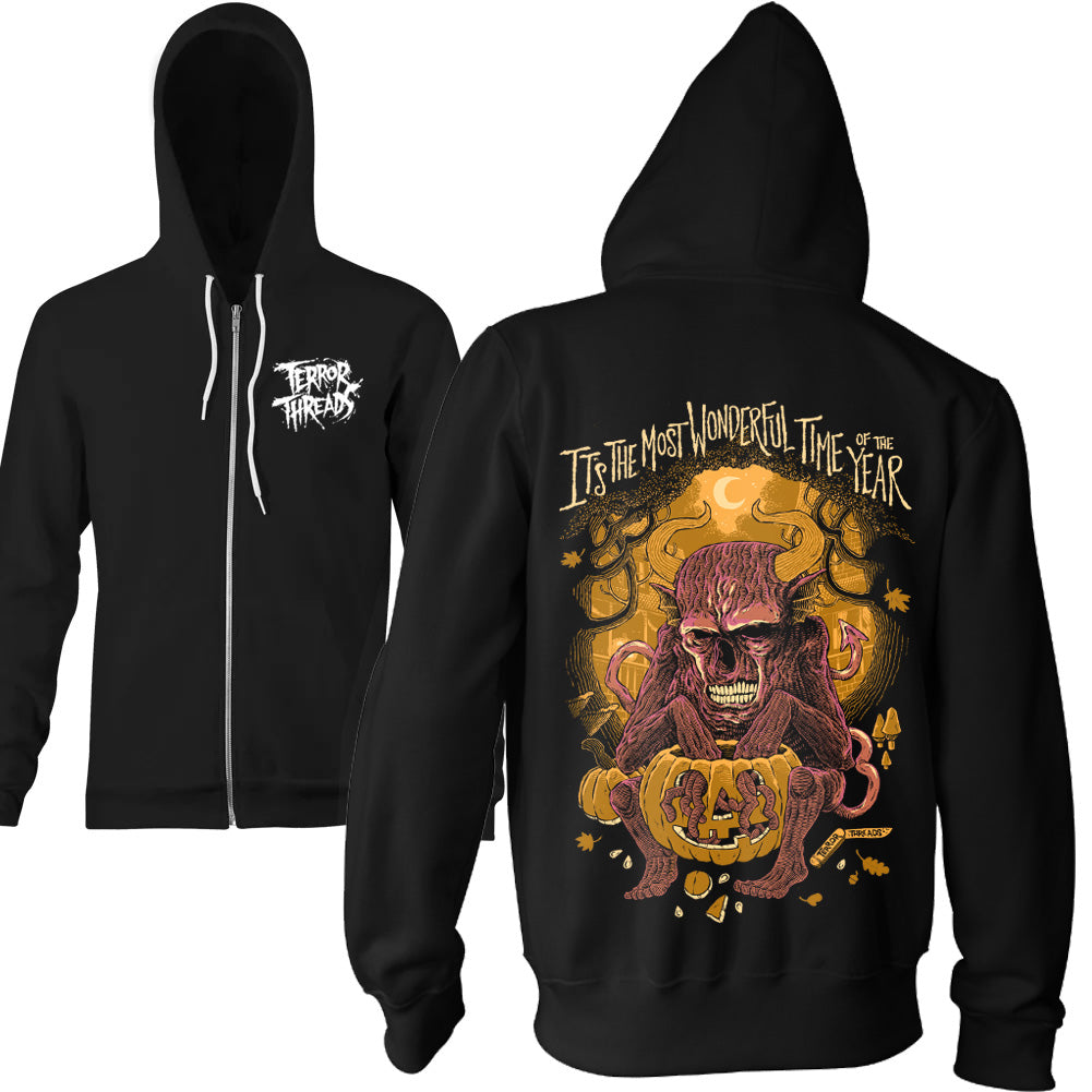The Most Wonderful Time Of The Year 2023 Vintage Halloween Zip Hoodie