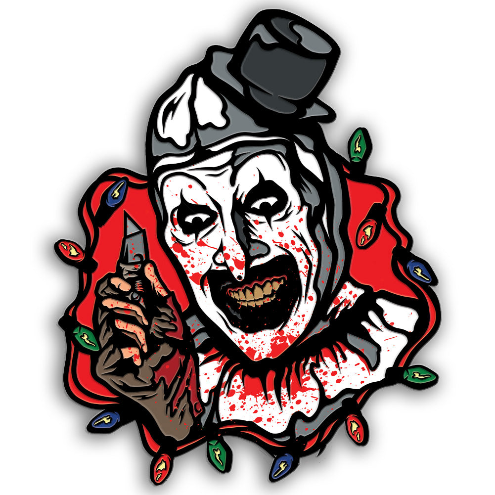 Terrifier 3 Yuletide Slayer Art The Clown Enamel Pin