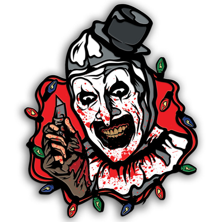 Terrifier 3 Yuletide Slayer Art The Clown Enamel Pin