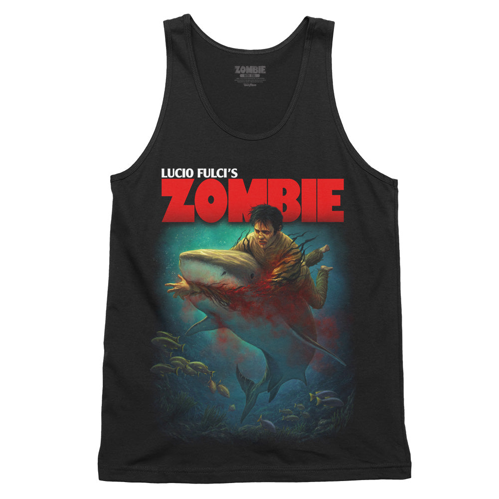 Lucio Fulci Zombie Zombie Vs Shark Cult Horror Movie Tank Top