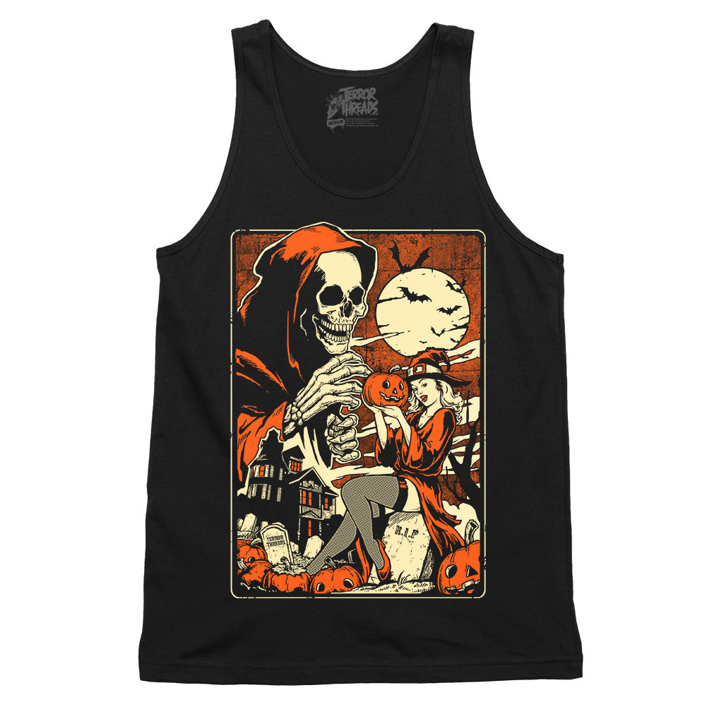 Terror Threads All Hallows Eve Vintage Halloween Spooky Tank Top