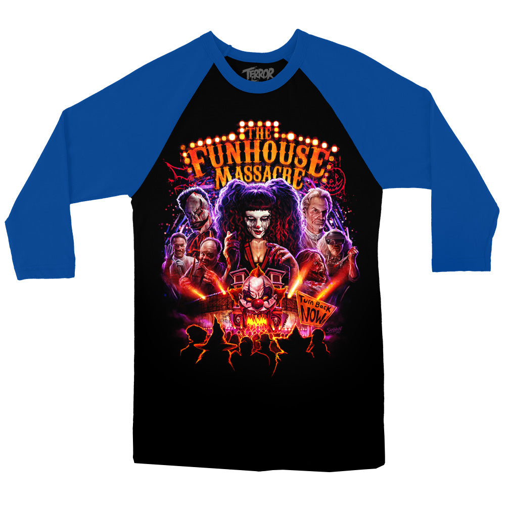 The Funhouse Massacre Turn Back Now Baseball T-shirt – Terrorthreads