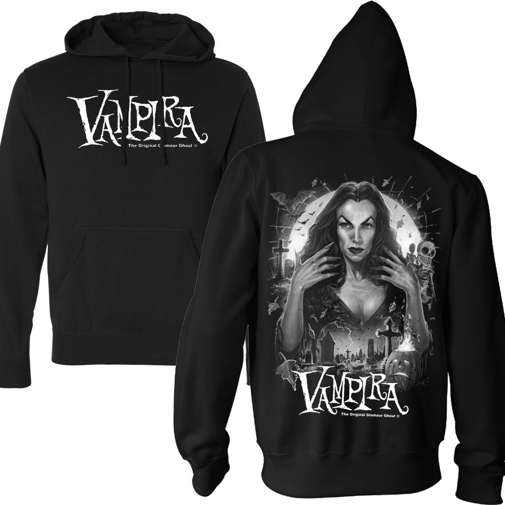 Vampira The Original Glamour Ghoul Pullover Horror Hoodie