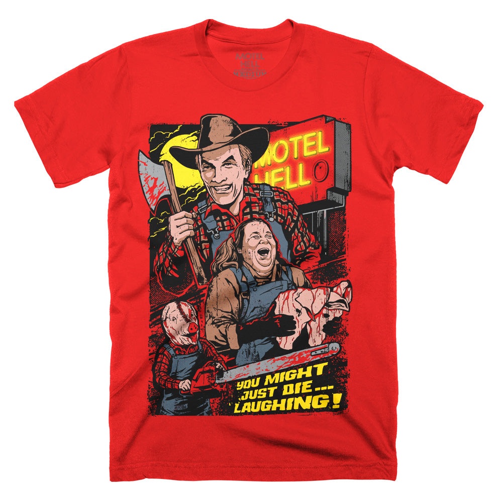 Motel Hell You Might Just Die Red Horror Movie T-Shirt