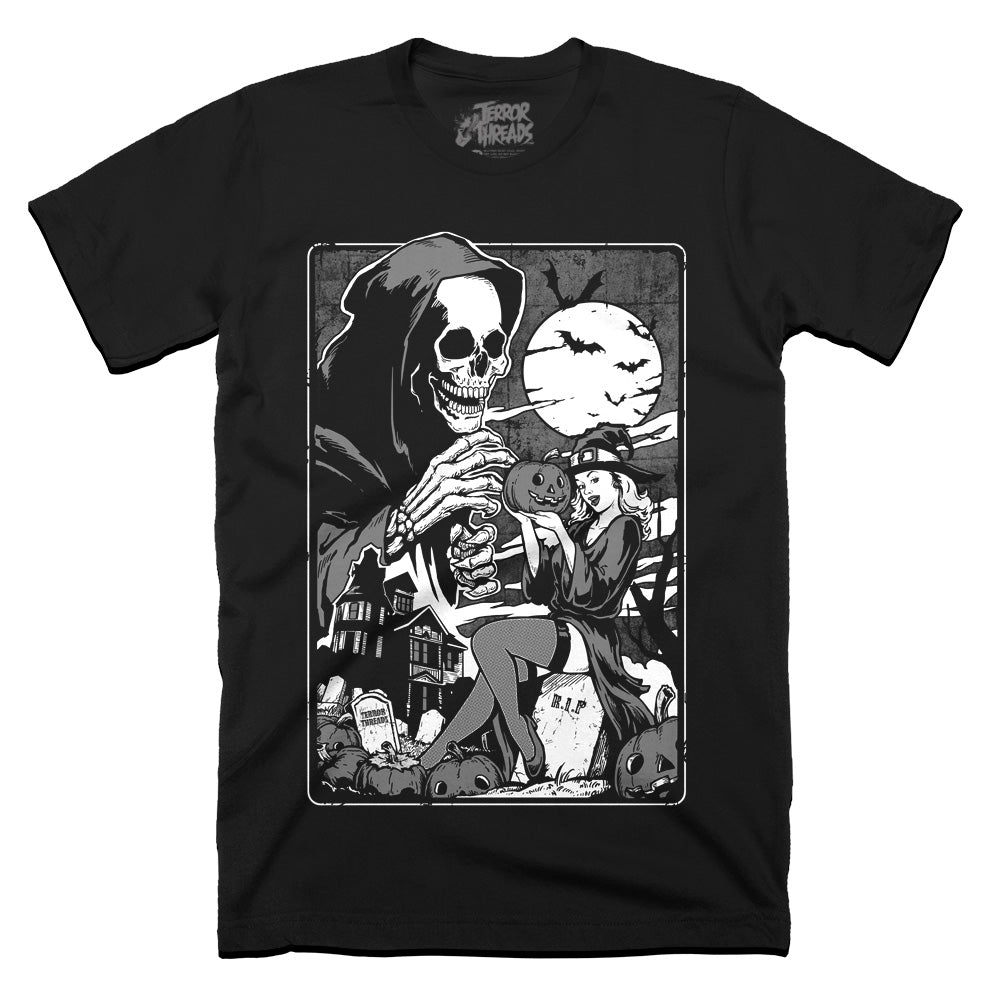 All Hallows Eve Black and Grey Variant Vintage Halloween T-Shirt