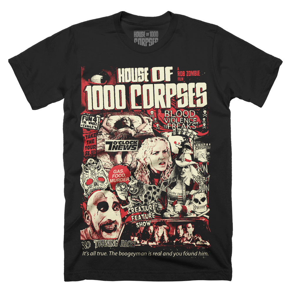 House Of 1000 Corpses Blood Violence Freaks Rob Zombie Horror Movie T-Shirt
