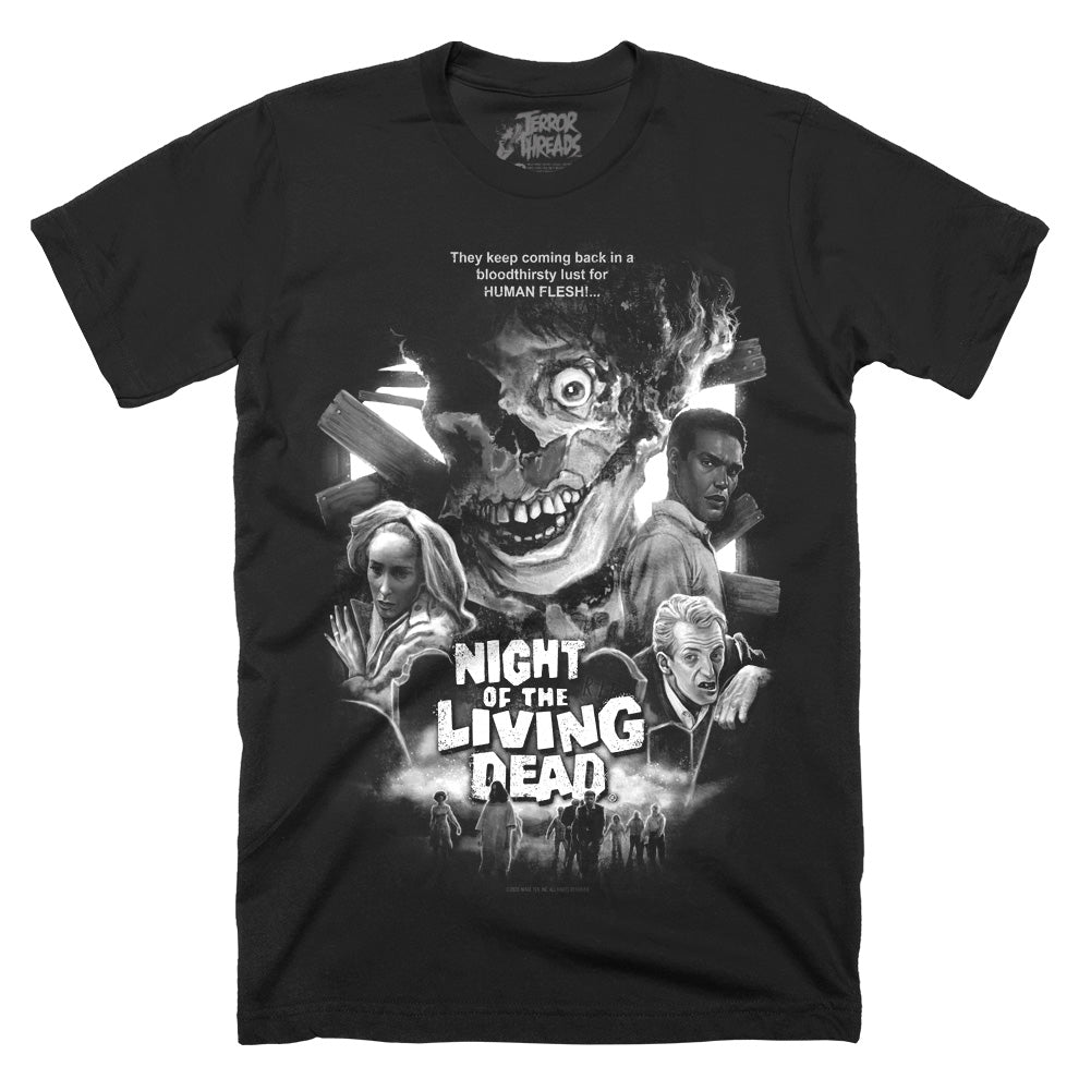 Night Of The Living Dead Bloodthirsty Lust Classic Horror Movie T-Shirt