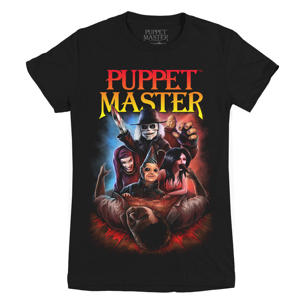 Puppet Master Bodega Bay Nightmare Horror Movie Ladies T-Shirt