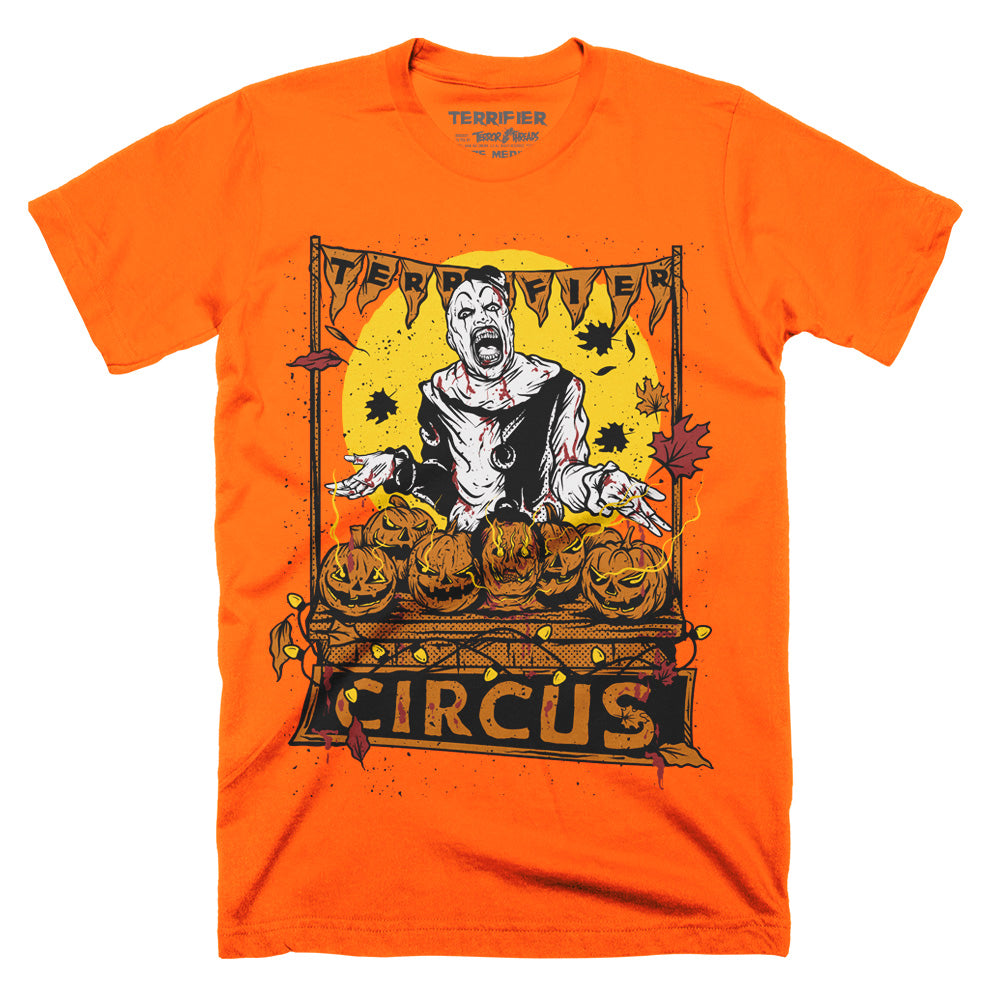 Terrifier Carved Art The Clown Horror Movie Orange T-Shirt
