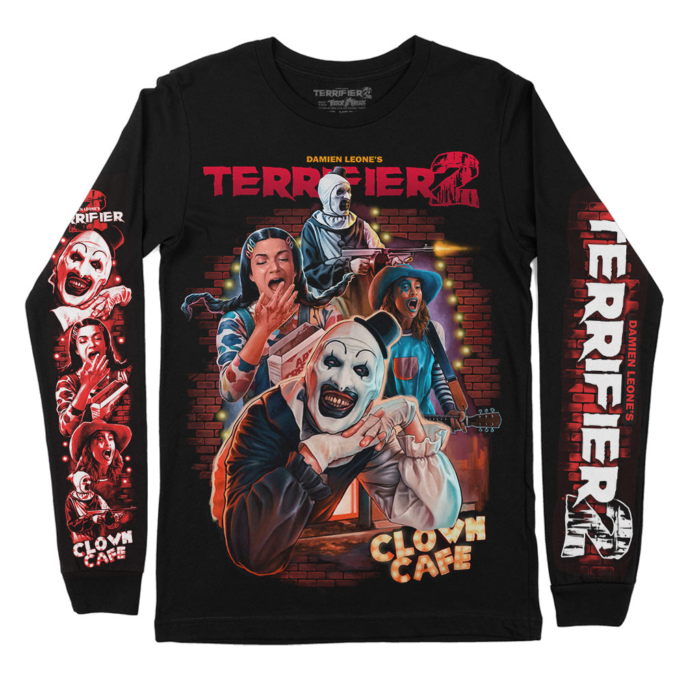 Terrifier 2 Clown Cafe Horror Movie Long Sleeve T-Shirt