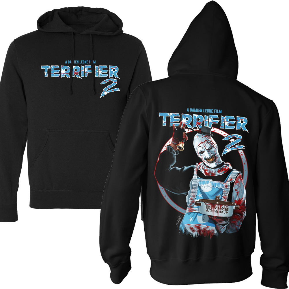 Terrifier 2 Dinner Is Served Horror Movie Pullover Hoodie