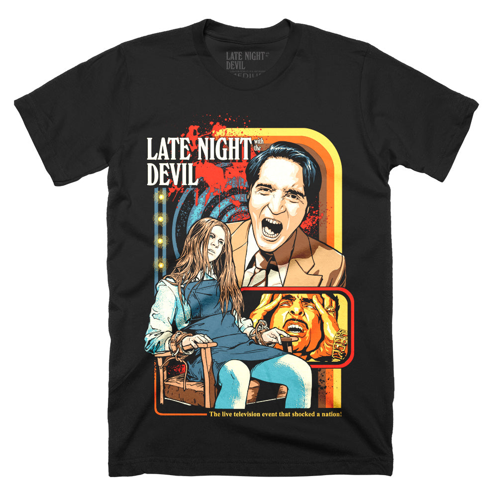 Late Night With The Devil Exorcism With A Twist Horror Movie T-Shirt