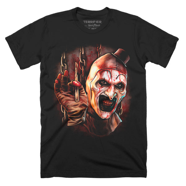 T-shirt Terrifier Movie Horror Avec Art The Clown - Noir, Personnalisable, Taille Régulière, 100% Polyester