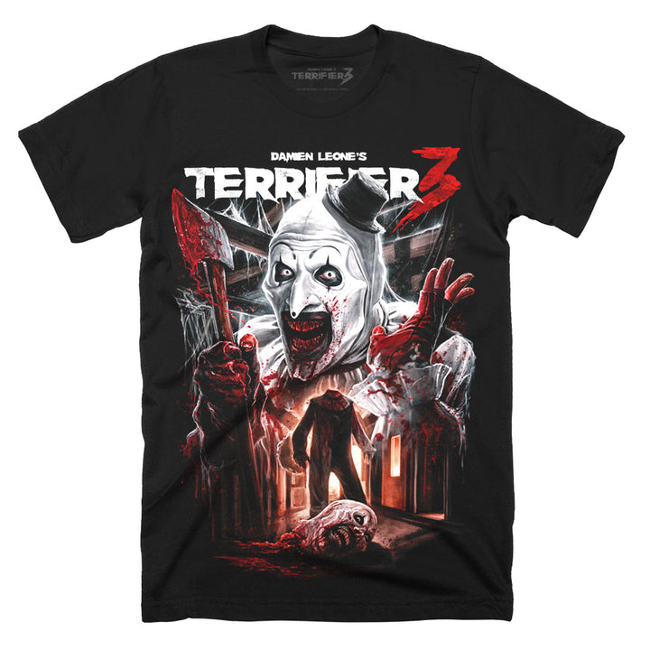 Terrifier 3 Heads Will Roll Horror Movie T-Shirt