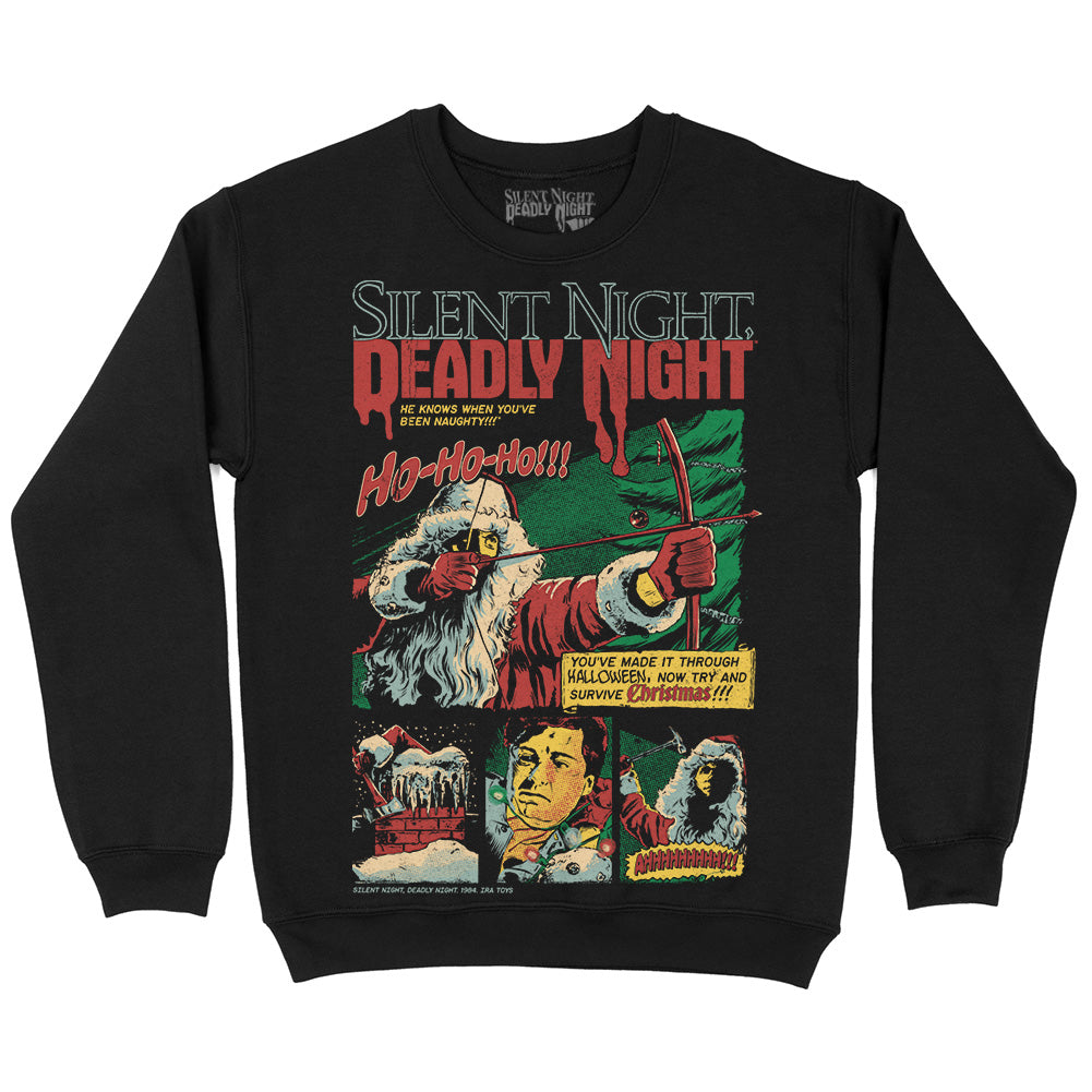 Silent Night Deadly Night Ho, Ho, Ho Christmas Horror Movie Crewneck Sweatshirt