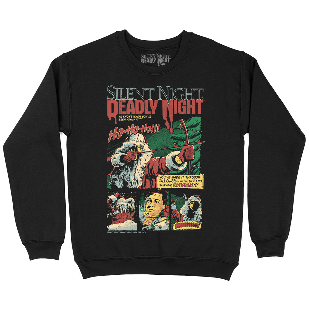 Silent Night Deadly Night Ho, Ho, Ho Christmas Horror Movie Crewneck Sweatshirt