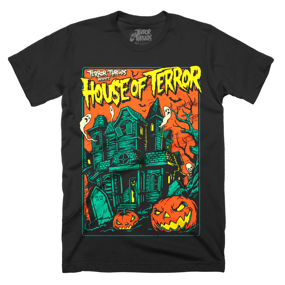 House Of Terror Vintage Halloween Haunted House T-Shirt