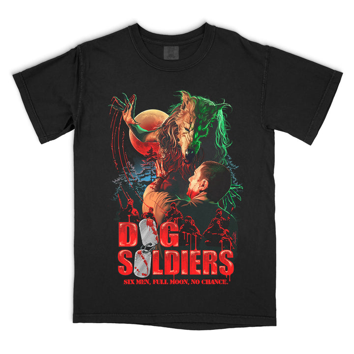 Dog Soldiers Hunt You Down Black Comfort Colors T-Shirt vintage werewolf design