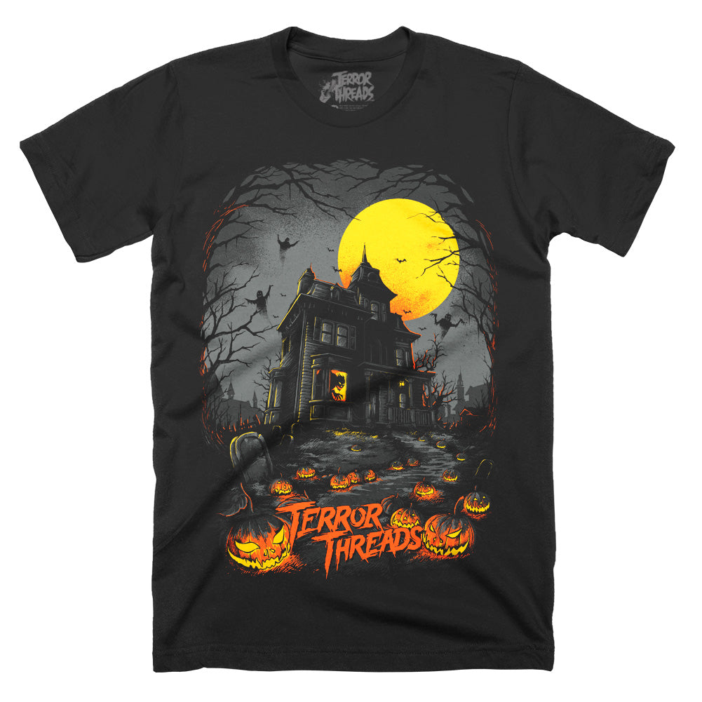 The Menacing Manor Vintage Spooky Halloween T-Shirt