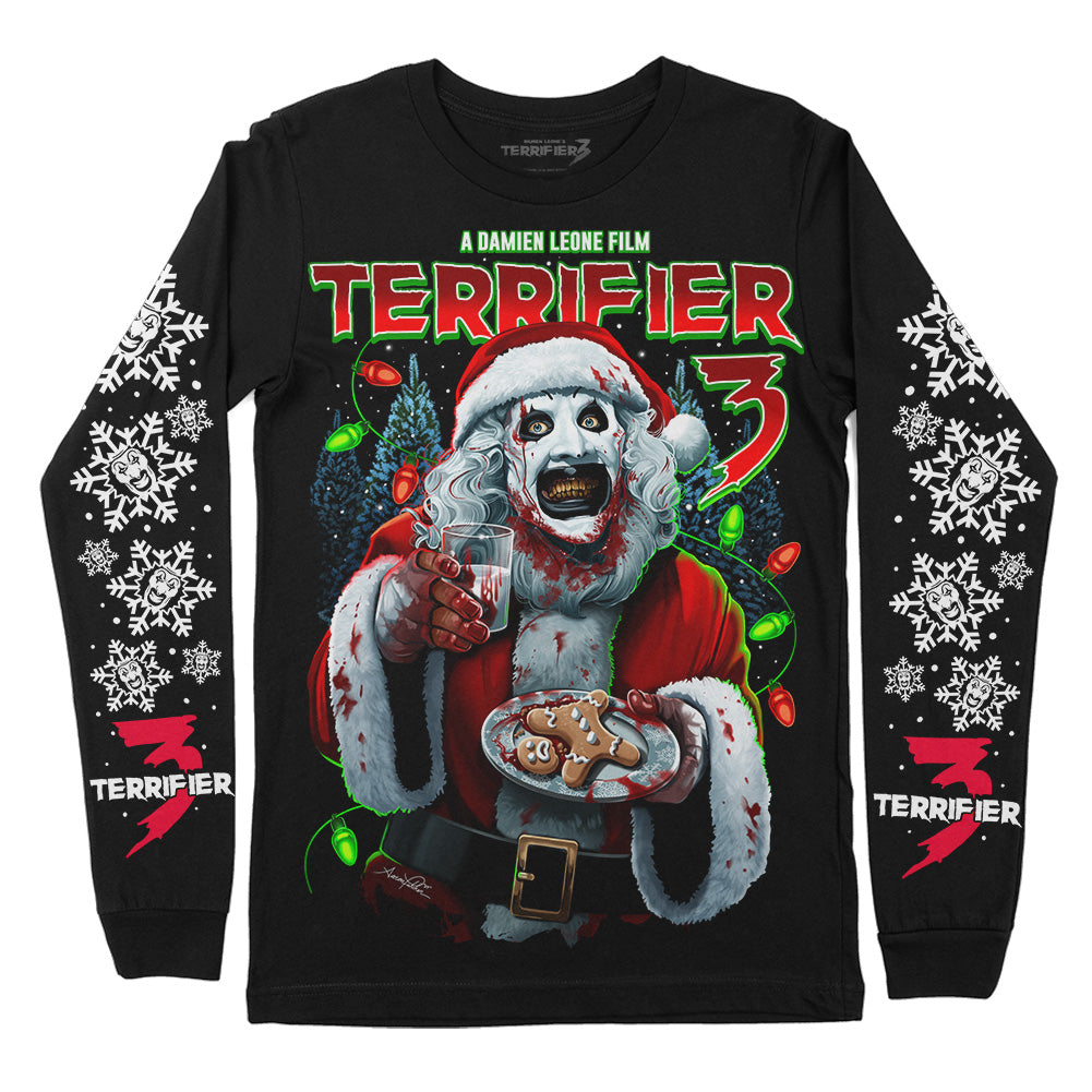 Terrifier 3 Milk And Carnage Art The Clown Horror Movie Long Sleeve T-Shirt