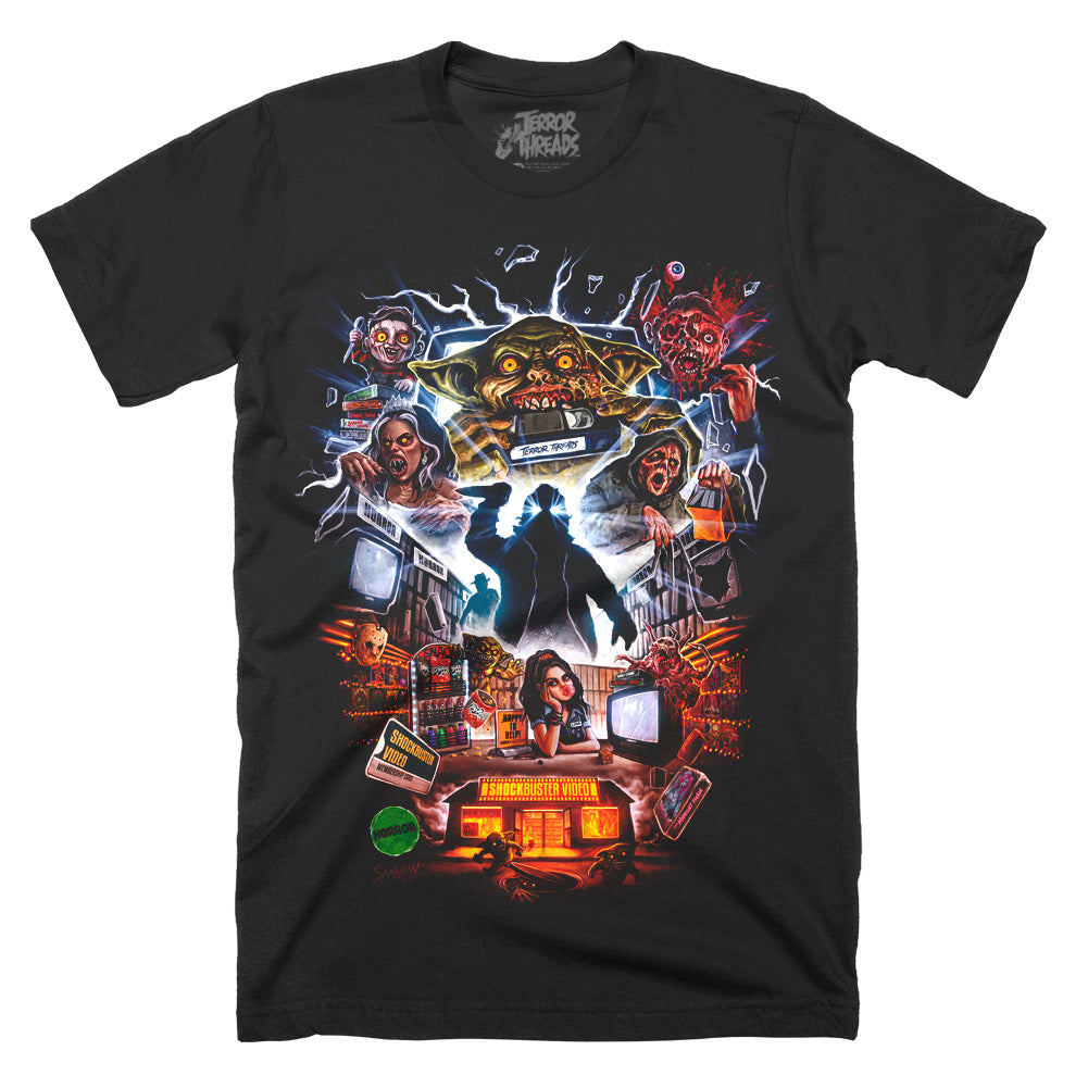 Shockbuster Video Retro VHS Store Horror T-Shirt