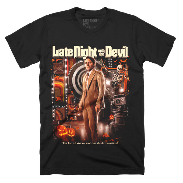 Late Night with the Devil “Shocked A Nation” T-Shirt | Horror Tee
