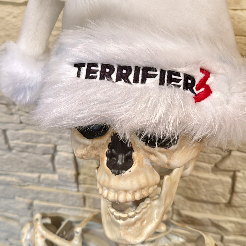 Terrifier 3 Embroidered White Santa Hat