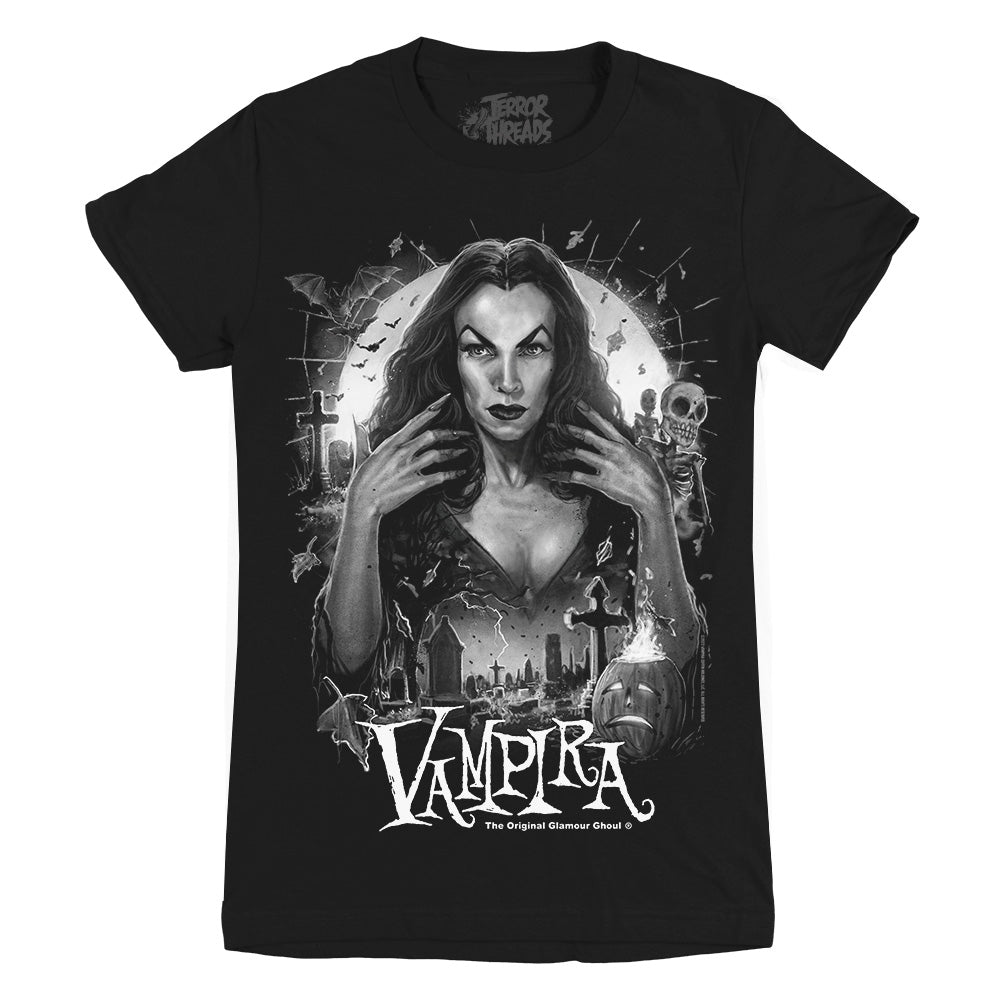Vampira The Original Glamour Ghoul Ladies Horror T-Shirt