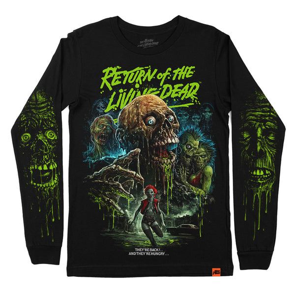 THE LIVING DEAD ブラック Tシャツ Lサイズ Return of the Living Dead Topless Trash T-Shirt, Horror Tees