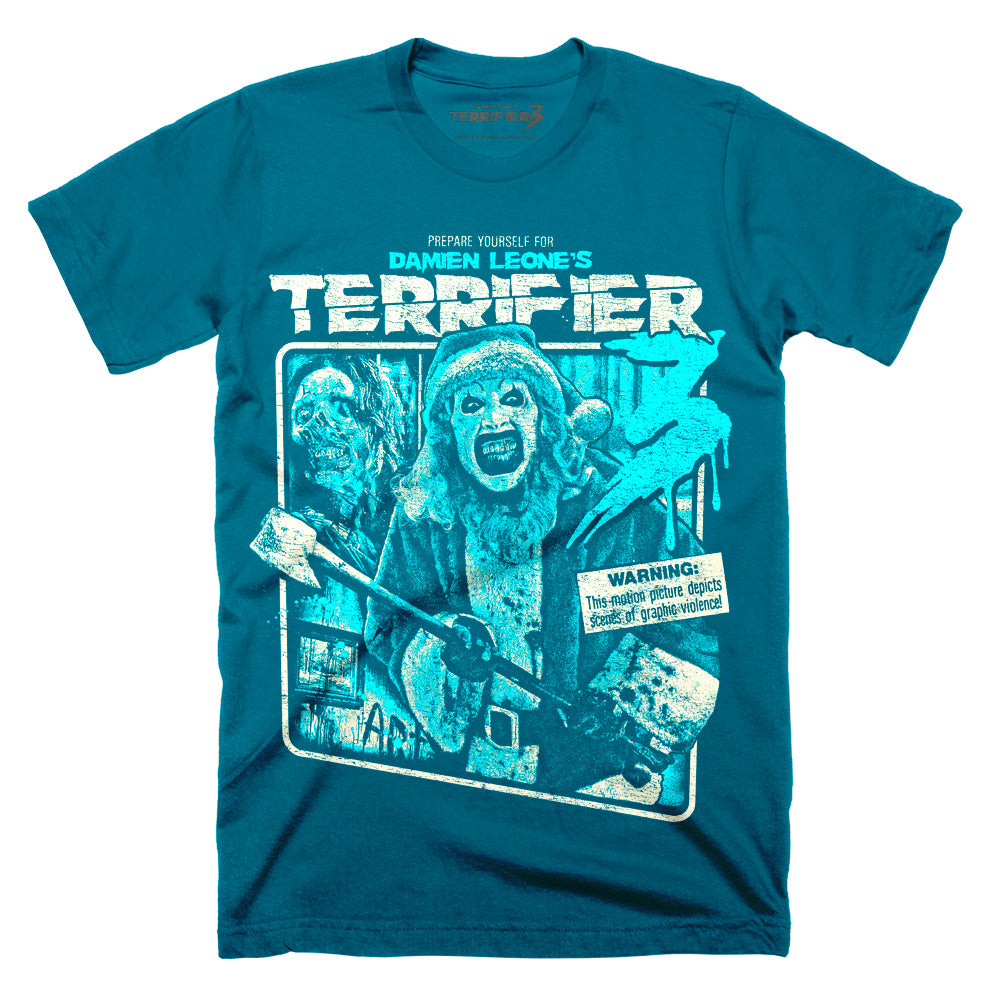 Terrifier 3 Unrated Frosty Terror Art The Clown Horror Movie T-Shirt