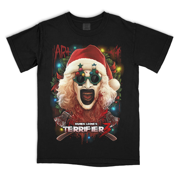 Terrifier 3 Yuletide Terror Art The Clown Horror Movie T-Shirt