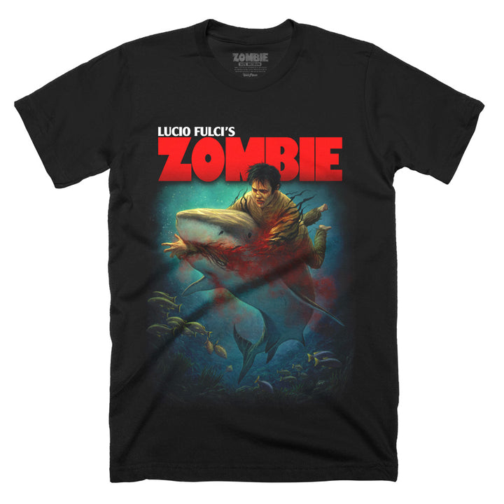 Lucio Fulci Zombie Vs Shark Cult Horror Movie T-Shirt