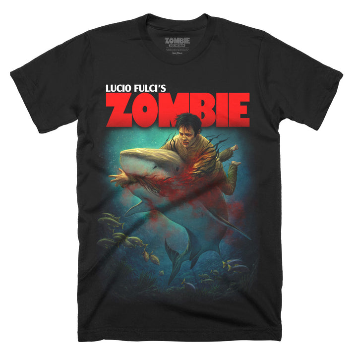 Lucio Fulci Zombie Vs Shark Cult Horror Movie T-Shirt