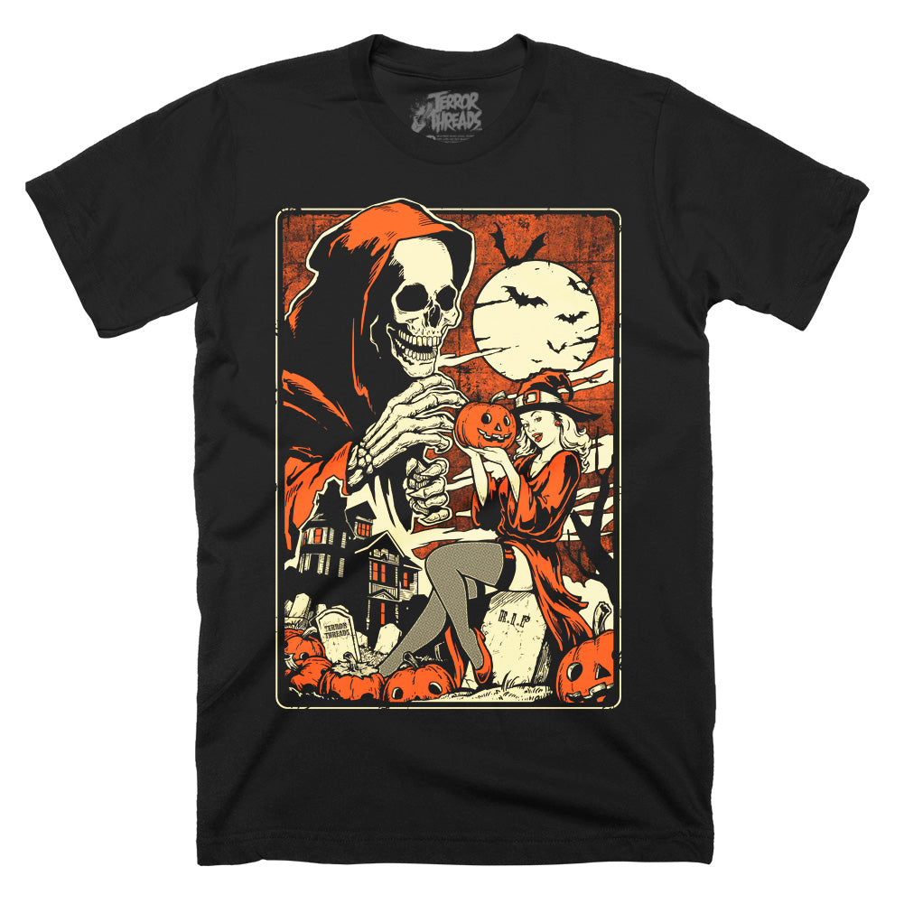 Terror Threads All Hallows Eve Vintage Halloween Mens Adult T-Shirt