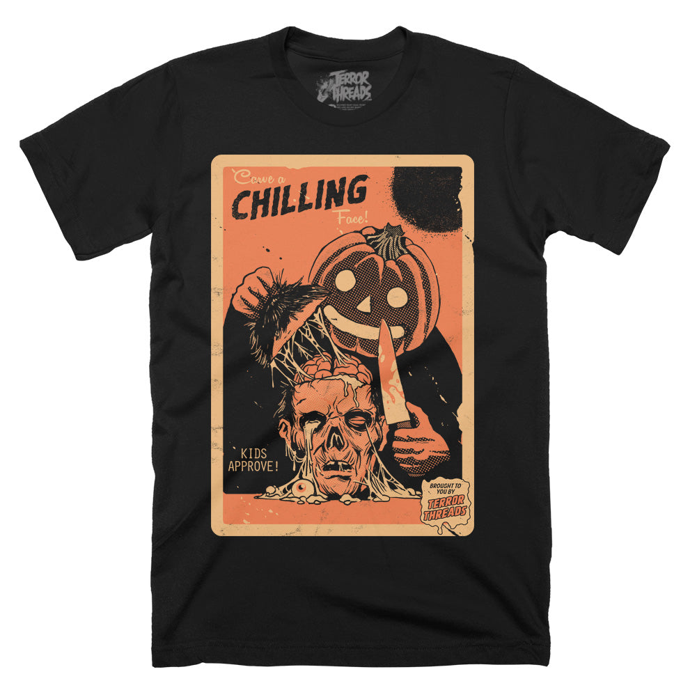 Face Carving Vintage Halloween Horror Mens Adult Unisex T-Shirt
