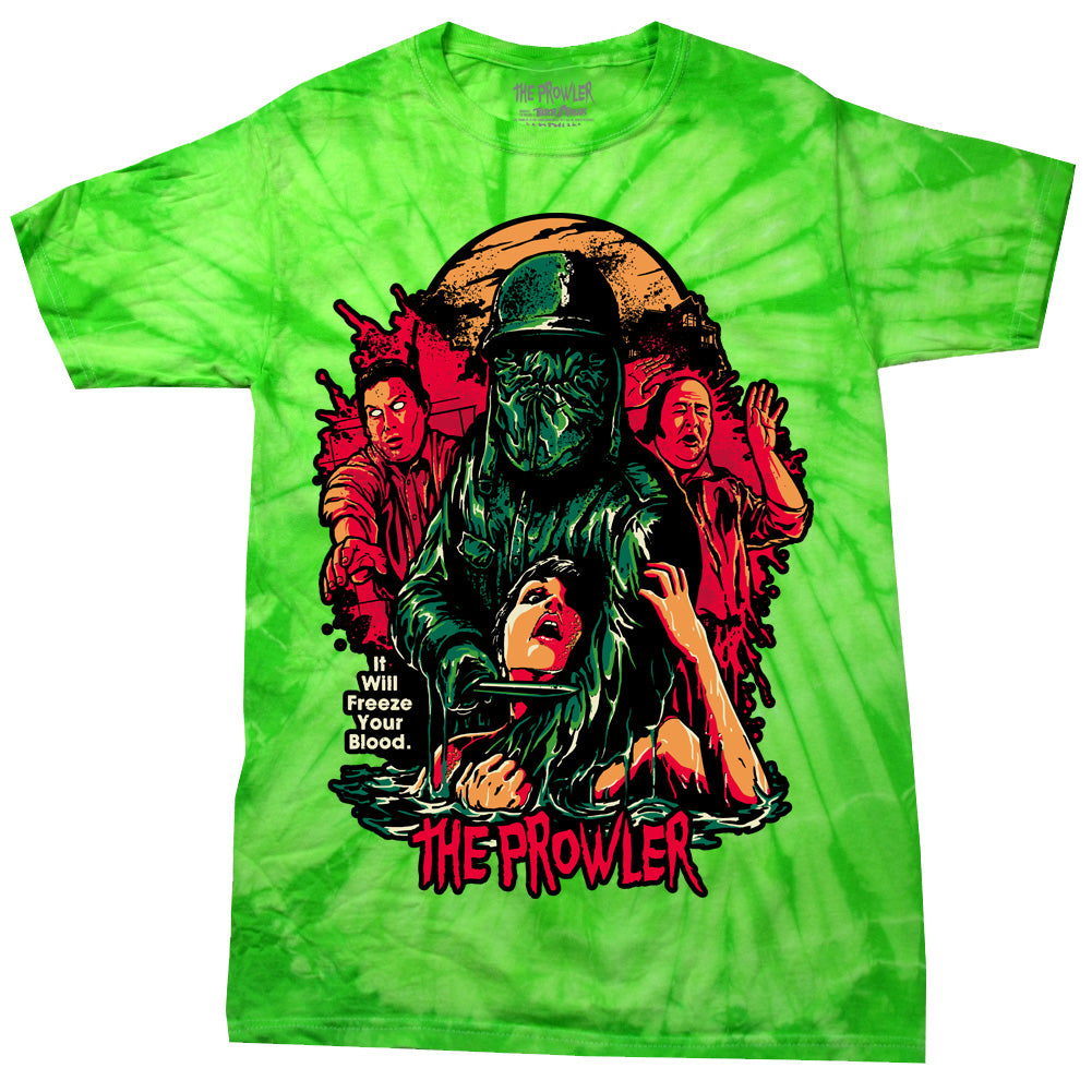 The Prowler Freeze Your Blood Adult Mens Horror Movie Tie Dye T-Shirt
