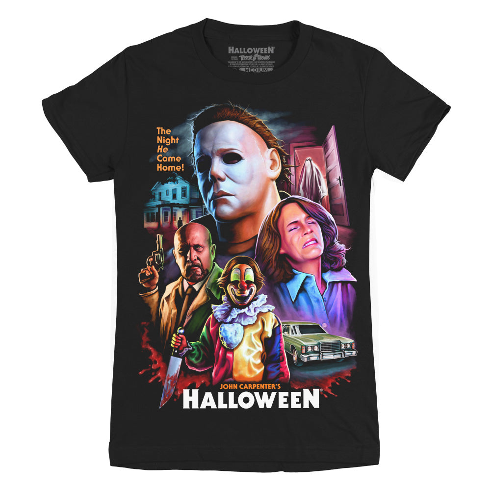 Halloween He's Come Back Michael Myers Horror Movie Ladies Womens T-Shirt