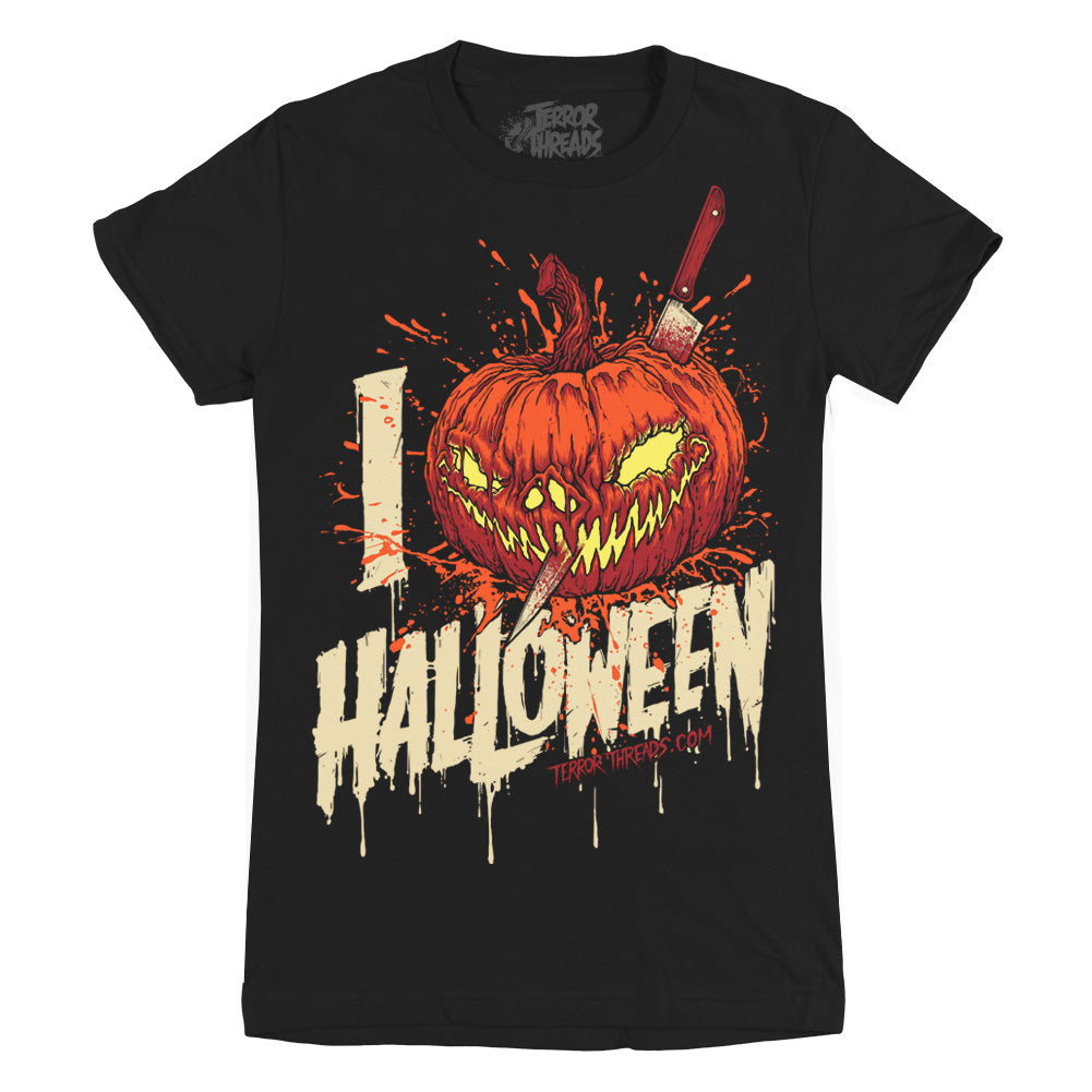 I Love Halloween Ladies T-Shirt
