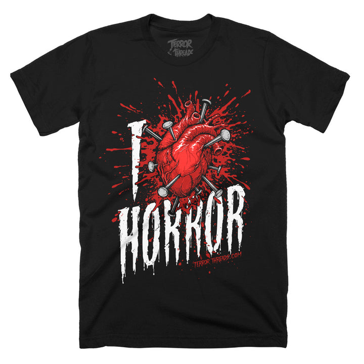 I Love Horror Mens Unisex Adult T-Shirt