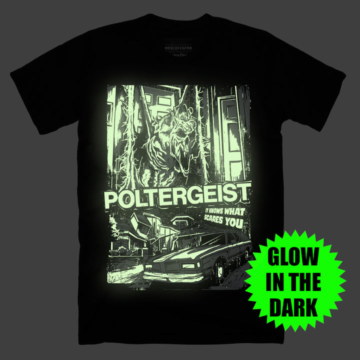Poltergeist It Knows What Scares You Glow In The Dark Horror Movie T-Shirt