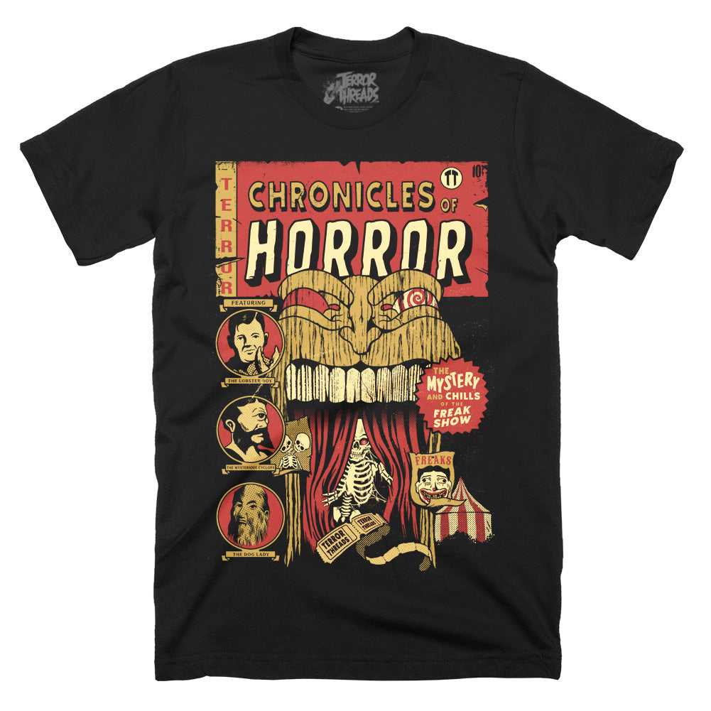 Terror Threads Chronicles Of Horror Freakshow Adult Mens T-Shirt