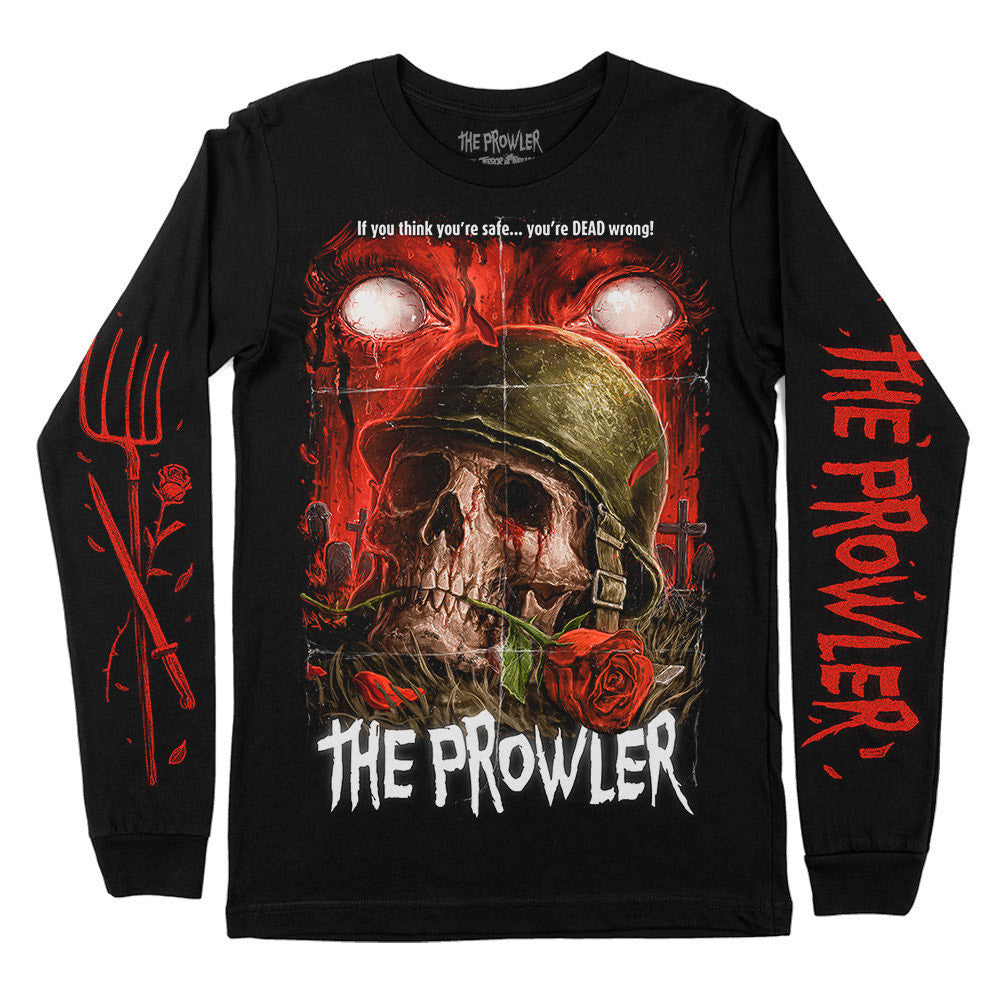 The Prowler Think You're Safe Horror Movie Long Sleeve T-Shirt
